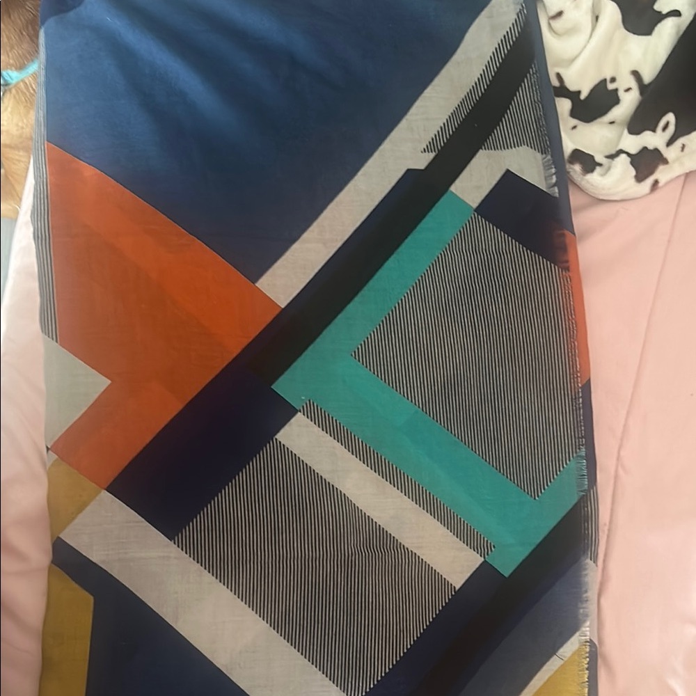 Joy Susan Asymmetrical Skirt - Blue, Orange, Teal